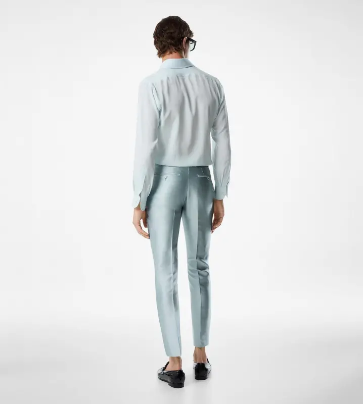 SMOOTH CREPE DE CHINE SLIM FIT SHIRT PALE AQUA online